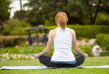 Woman practicing yoga