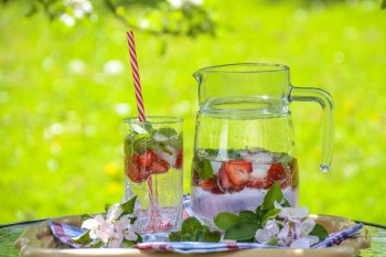 Cold infused healthy water with for exercis