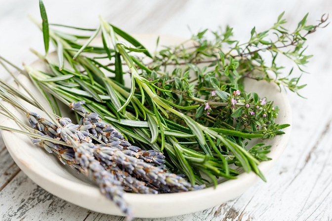 Health cooking with fresh herbs