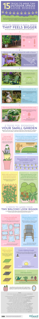 Infographic ways to make tiny spaces look bigger